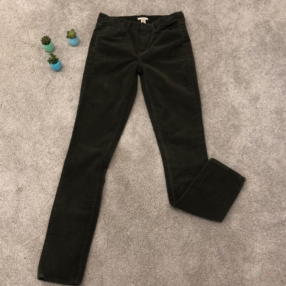 Olive green skinny cords
